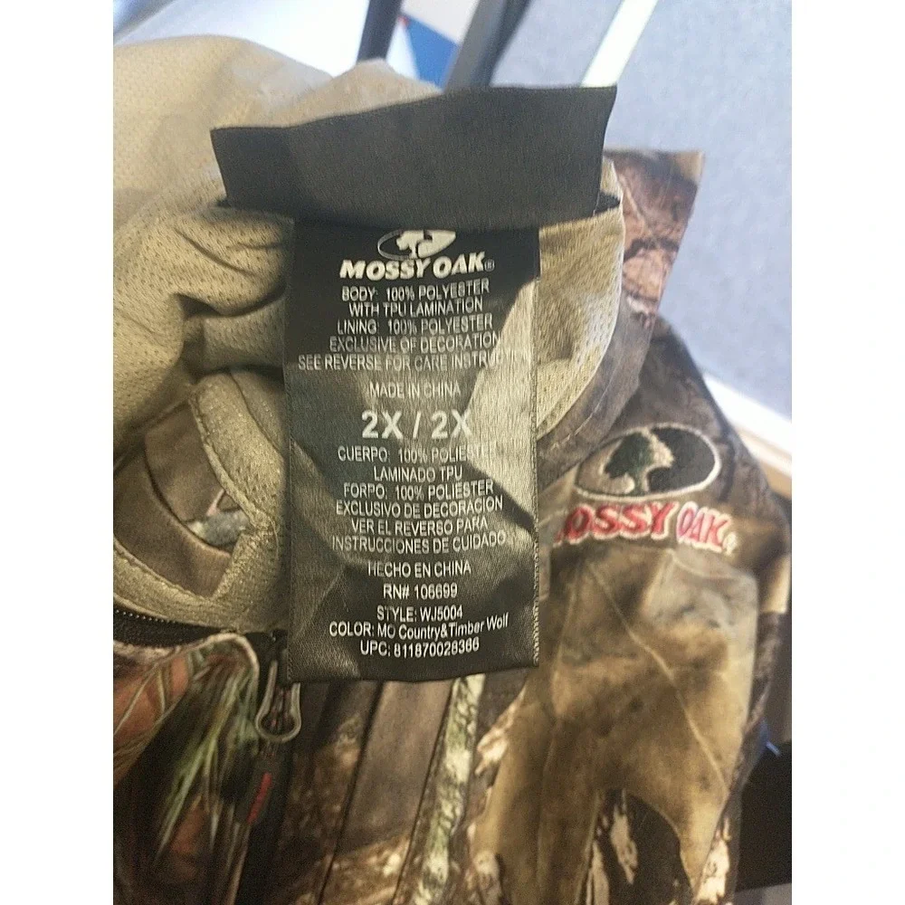 Mossy Oak Break-Up Country Camo Hooded Jacket Mens 2X WJ5004 Timber Wolf Hunting